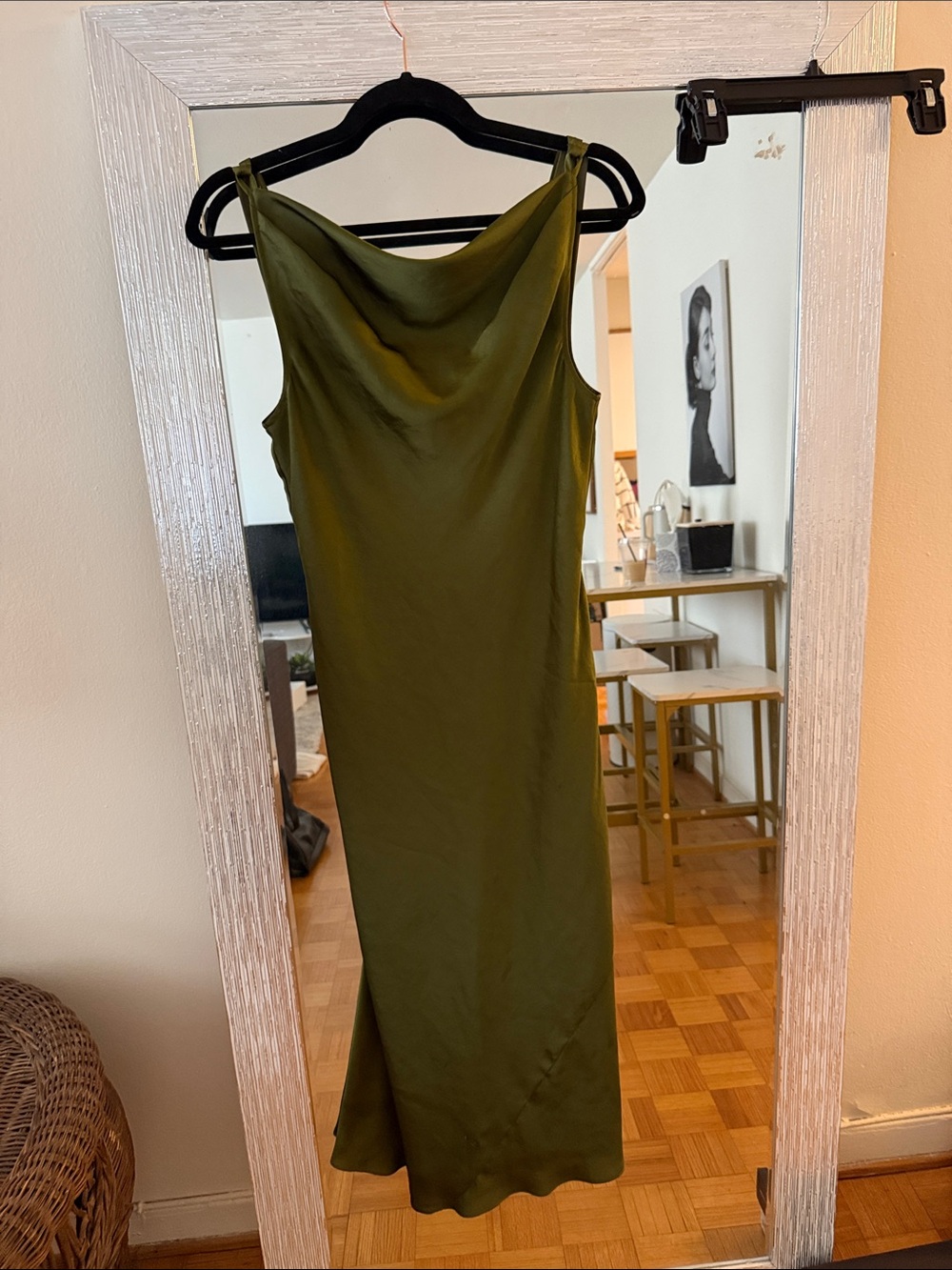 Wilfred Olive Green Cowl Neck Maxi Dress